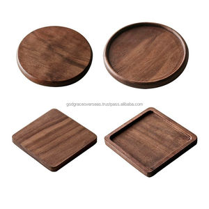Vente en gros de sous-verres en bois écologiques de style classique personnalisés avec impression de bière Fourniture d'usine en bois épais de noyer naturel - Product Image 5