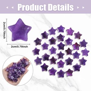 Estrella de Amatista Natural de 20 mm Tallada a Mano, Cristal Pulido, Gema, Joyería, Artesanía, Decoración del Hogar, Inspirada en Reiki, Alivio Anti-Ansiedad - Product Image 3