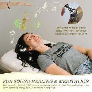 Juego completo de ocho diapasones chakra con peso, activador, caja de regalo, grado médico, certificado ISO13485, manual para - Product Image 3