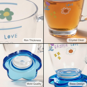 [Holar] Taza de Té con Leche Reutilizable de Plástico Resistente a los Golpes, de Grado Alimenticio, Fabricada en Taiwán, con Base de Flor de 10 oz, para Niños, Mujeres y Familias - Product Image 4