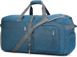 Sac de voyage en cuir unisexe de haute qualité, personnalisable, grande capacité, compartiment à chaussures, avec logo personnalisé et espace de rangement personnalisé - Product Image 5