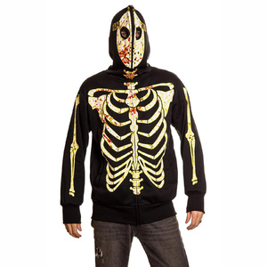 Custom Design Zip Up Skeleton <b>Hoodie</b> with Creative Graphic Printing Comfortable Fit Durable <b>Stitching</b> and Modern Streetwear - Product Image 1