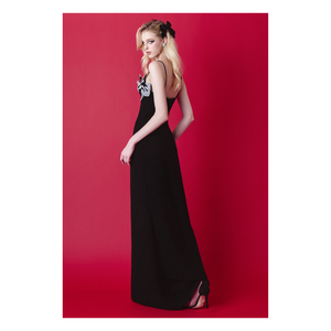 ชุดเดรสสายเดี่ยวทรงสูงสำหรับผู้หญิงชุดปาร์ตี้สีดำหรูหราผ้าคุณภาพสูงเสื้อผ้าสไตล์เวียดนาม - Product Image 4