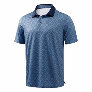 Men's Black Dot Print Polo <b>Shirt</b> Short Sleeve Breathable Regular Fit Summer Casual Top - Product Image 6