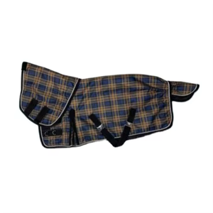 Couverture d'équitation imperméable 1200D imprimée, en toile de laine noire, pour chevaux, avec sangles à double boucle robustes, sans col. - Product Image 2