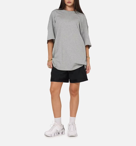 Camiseta de algodón 100% de la mejor calidad para mujer, talla grande, con logo personalizado, color liso, transpirable, holgada, informal. - Product Image 4