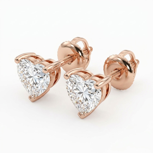 ต่างหูเพชรทรงหัวใจ ทองคำขาว 14K ประดับขอบแบบ Bezel Setting รับรองโดย IGI เครื่องประดับผู้หญิงทันสมัย สำหรับงานหมั้น งานแต่งงาน และงานปาร์ตี้ - Product Image 1