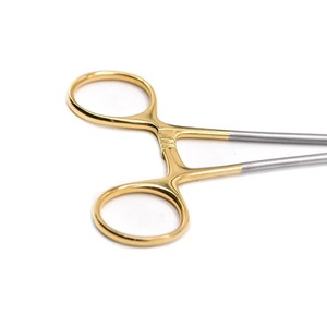 BAFA SURGICAL INSTRUMENTS 3pcs Dental Needle Holder <b>Plier</b> TC Head Reusable Stainless Steel Gold Plated Handle Instrument <b>Set</b> - Product Image 3