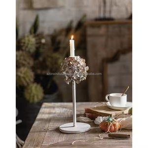 Linterna desgastada Vintage, decoración creativa hecha a mano de Metal blanco para Hotel, boda, Navidad, Pascua, cena con velas - Product Image 6