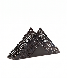 Porte-serviettes en acier inoxydable noir de forme triangulaire pour une table élégante et des ustensiles de cuisine dans les restaurants et les hôtels - Product Image 1