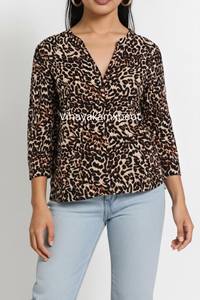 Veste en coton respirant matelassée à imprimé animalier exotique pour femme, faite à la main, style bohème, motif léopard, manches longues - Product Image 3