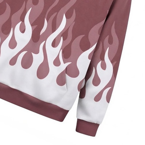 Sudadera con Capucha para Hombre, Estampado de Llamas, Corte Regular, Estilo Casual para Otoño, 100% Algodón, Diseño de Logotipo Tejido en la Espalda - Product Image 5
