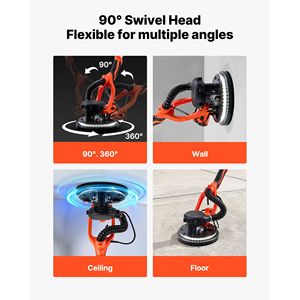 Lijadora Eléctrica para Paneles de Yeso de 1150W, Herramienta de 5 Velocidades Variables para Remover Revestimientos de Techo, con Aspiradora para Polvo, Limpiador de Paredes 800 1 - Product Image 5