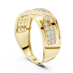 CLASSIC Round CUT LAB GROWN DIAMOND BAND SET in 18KT SOLID Yellow Gold Luxury Rhodium Plated Engagement Wedding GIFTING <b>MEN</b> - Product Image 3