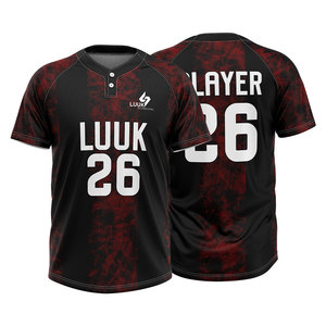 Jersey de Béisbol de 2 Botones con Etiqueta Privada, Logotipo Personalizado, Número de Jugador, Ropa Deportiva Sublimada, MOQ Bajo, Proveedor de Ropa Deportiva - Product Image 4