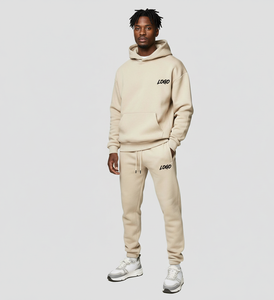 Conjuntos de Sudadera con Capucha y Pantalones Cortos de Forro Polar Estampados Personalizados Estilo Urbano para Otoño, Chándal con Cremallera Efecto Desgastado para Hombre - Product Image 5