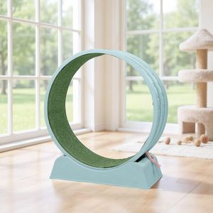 80*34*86CM Light Blue PP Track Connector Assembly Circular Design Green Carpet 15kg <b>Cat</b> Treadmill 1 <b>Cat</b> Teaser <b>Exercise</b> <b>Wheels</b> - Product Image 2