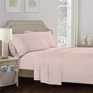 400TC All Season Solid Color Bedding for Adults Home Use Cotton Flat <b>Fitted</b> <b>Sheet</b> Sets - Product Image 1