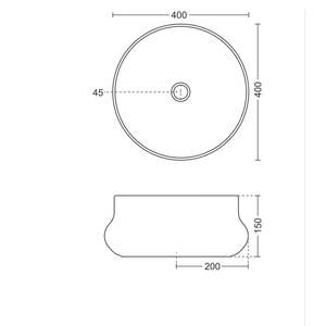 Modern glossy white 400x400x150mm rectangular ceramic wash basin wall hung floating semi pedestal - Product Image 2