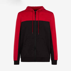 Men's Color Blocked Hoodie Tracksuit <b>Set</b> Casual Autumn Zip Up Jacket Pants Black Red <b>Knitted</b> Polyester S-2XL - Product Image 3