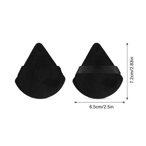 2 Pcs Black Triangle Powder <b>Puff</b>, Soft Velour Makeup <b>Puff</b> for Flawless Loose Powder Application - Product Image 6