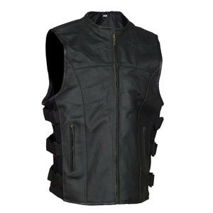 Gilet de motard en cuir lourd pour homme, veste sans manches en cuir véritable pour la moto, vêtements de club moto, vente en gros - Product Image 4