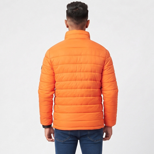 Veste matelassée en duvet pour homme, col montant, poche poitrine, manteau d'extérieur chaud pour l'hiver - Product Image 2