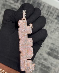 Joyería Urbana de Lujo para Hombre, Plata de Ley 925 con Diamante Cultivado en Laboratorio, Letra 3D Audaz, Estilo Hip Hop, para Fiestas, Moda Urbana Premium - Product Image 1