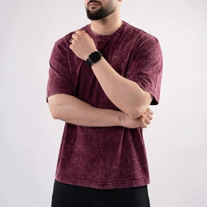 Camiseta Unisex de Algodón 100% de Gran Gramaje, Estilo Vintage, Lavada al Ácido, con Logotipo Personalizado, Tejido de Punto, Casual, Desgastada y Oversize - Product Image 3