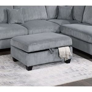 Set Divano Contemporaneo in Corduroy a 3 Pezzi Colore Nebbia: Divano LAF con Chaise Longue RAF e Sezione a L per Soggiorno Moderno - Product Image 5