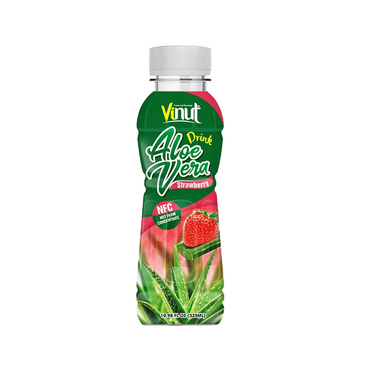 10.98 Floz Vinut Nfc Premium Aloë Vera Drinken Met Aardbei Aloë Vera Drinken Korea Vruchtensap Odm Drank