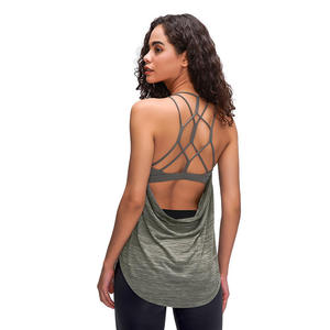 Camisetas sin mangas para mujer con sujetador incorporado, espalda cruzada, para yoga y running - Product Image 6