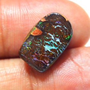 Opale de Boulder naturelle australienne en cabochon, opale de feu de Boulder australienne pour la fabrication de bijoux - Product Image 3