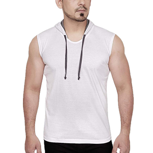 Comfortable Men <b>Sleeveless</b> <b>Hoodies</b> Cotton Blend Lightweight Hooded Vest Casual Athletic Clothing Perfect For Gym Training - Product Image 1