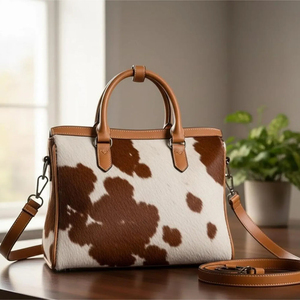 Bolso de Mano de Cuero Vacuno Ligero y Sólido, de Alta Calidad, con Cierre de Cremallera, en Varios Colores y Tallas Grandes - Product Image 1