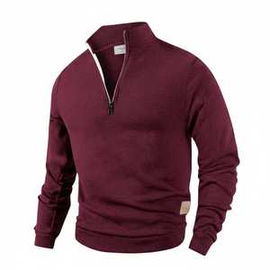 Sudadera Térmica Ligera Personalizada para Hombre con Cierre de Cremallera de un Cuarto y Cuello Alto para Uso Casual y al Aire Libre - Product Image 3
