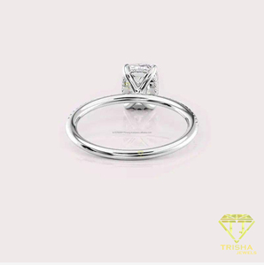Anillo de compromiso de moissanita fabricado en India para amantes de la joyería fina, ideal para ceremonias de boda y momentos románticos, en venta. - Product Image 2