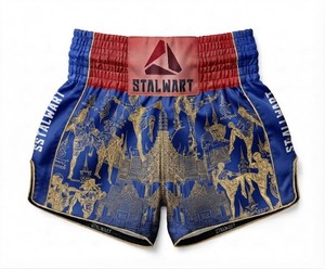 STALWART IMPEX Shorts de Muay Thai MMA personnalisés, design dragon rouge et noir, polyester et coton, durables, écologiques, séchage rapide - Product Image 3