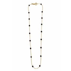 Collar de Moda con Piedras de Ónix y Oro Rosa de 18K para Mujer, Cadena de Eslabones con Cuentas Negras Minimalistas, Joyería Elegante para Regalo - Product Image 5