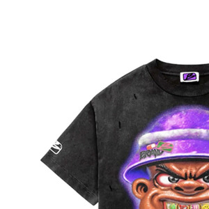 Brand <b>Men's</b> <b>Black</b> Oversized T-Shirt Cartoon Print Short Sleeve O-Neck Streetwear Jersey Fit - Product Image 2