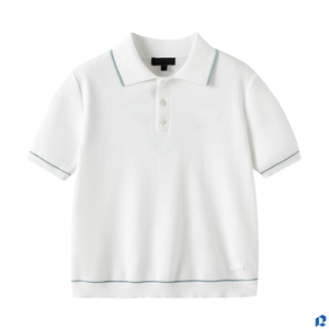 T-shirt en maille à manches courtes blanc pour homme, 240g, uni, doux, respirant, 100% coton, décontracté, pour le golf, personnalisable OEM/ODM - Product Image 2