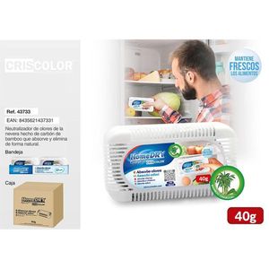 Deodorante per Frigorifero HomeDry 40g, Assorbitore di Odori al Carbone di Bambù, Preservazione della Freschezza del Frigo - Product Image 1