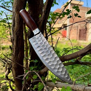Couteau de chef en acier Damas 12,5 pouces, forgé à la main, style japonais, manche en bois, couteau de cuisine pour droitier - Product Image 5