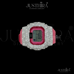 Montre de marque avec lunette carrée sertie de diamants, en moissanite VVS de qualité supérieure - Montre en argent 925 style hip-hop pour homme ou femme - Product Image 2