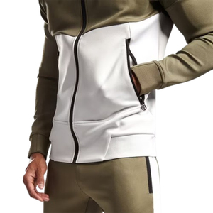Ensemble de survêtement de sport personnalisé imprimé, veste et pantalon, pour la course et l'entraînement, chaud, léger et respirant, 2 pièces - Product Image 4