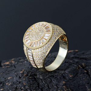 Bague en argent 925 avec moissanite en grappe ronde, style Iced Out, bijou Hip Hop - Product Image 2