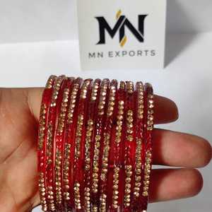 Pulseras rosas de cristal estilo Jhumki de Cachemira, juego de pulseras para novias, bodas y fiestas, precio mayorista premium, artesanía en cristal. - Product Image 6