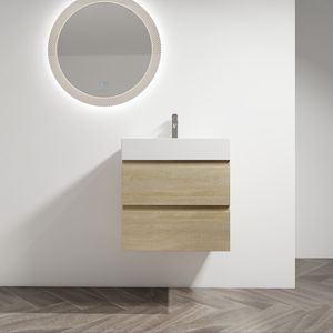 24-Inch Wall Mounted <b>Bathroom</b> <b>Vanity</b> with Resin Sink & 2 Soft Close Drawers Easy KD Package - Product Image 1