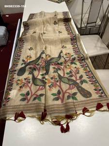 Sari en coton Muga de qualité supérieure, doux, avec tissage Butti et motifs traditionnels, et pallu tissé style Jamdani - Blouse de mode pour femme - Product Image 3