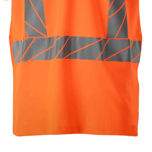 Customized <b>Orange</b> 100% Polyester High Visibility Quick Dry Workwear T-Shirt Reflective Safety <b>Polo</b> Shirt - Product Image 6